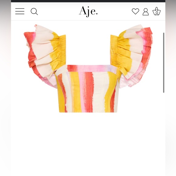 Aje World Imagination Frill Sleeve Top - Picture 3 of 3